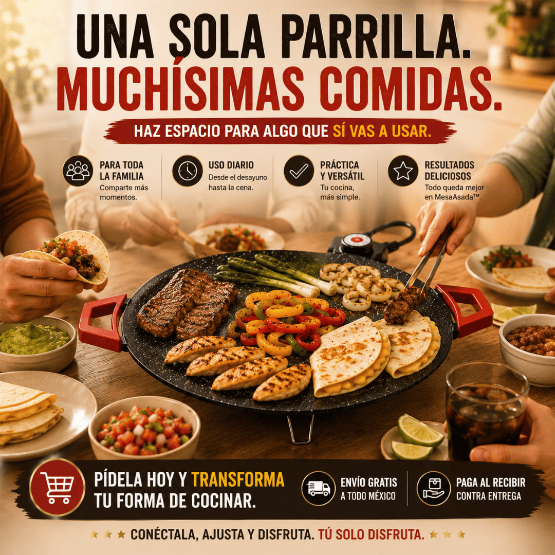 MesaAsada™ | Parrilla Eléctrica Todo en Uno + Libro de Recetas
