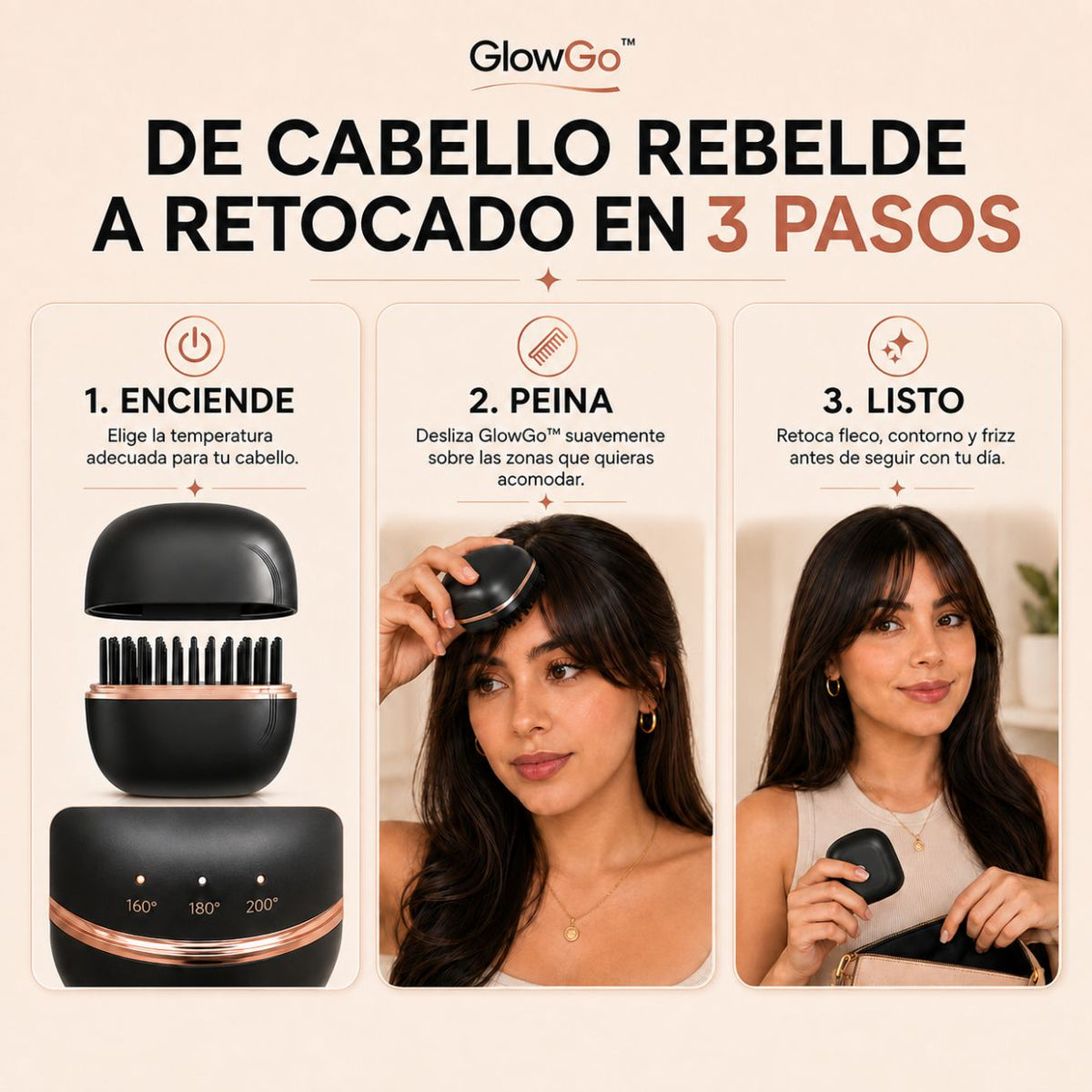 Mini Cepillo Alisador Recargable Viral