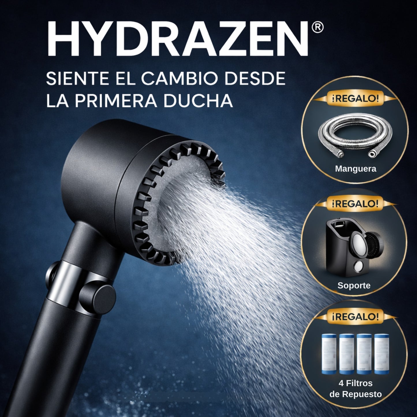 HYDRAZEN® - CABEZAL DE DUCHA MASAJEADORA TIPO SPA