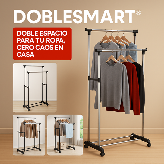 DOBLESMART®: ORGANIZADOR DE ROPA PORTATIL