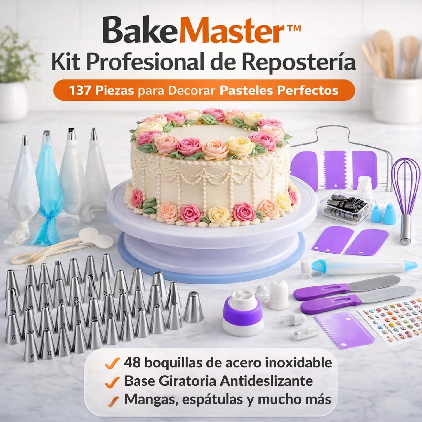 BakeMaster™ Kit Profesional de Repostería 137 Piezas
