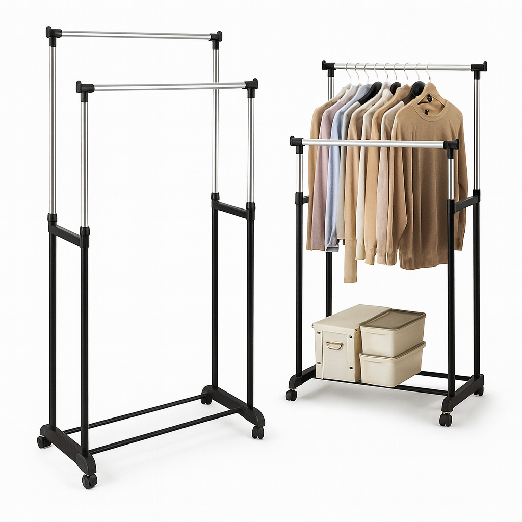 DOBLESMART®: ORGANIZADOR DE ROPA PORTATIL