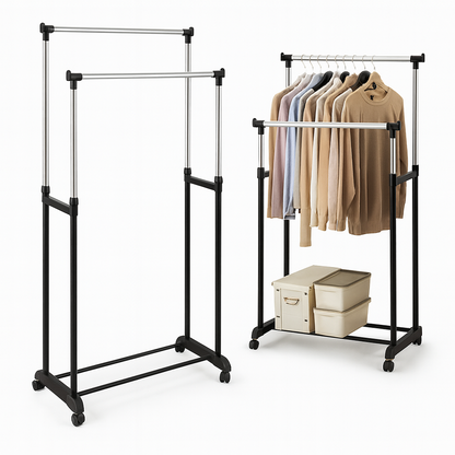 DOBLESMART®: ORGANIZADOR DE ROPA PORTATIL