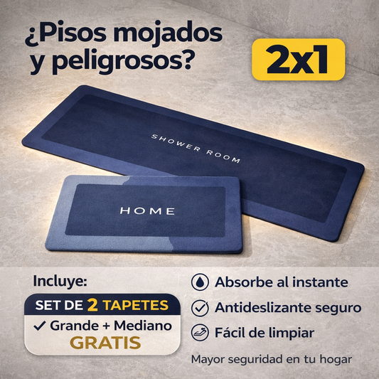 COMBO 2X1: Tapetes Antideslizantes de Secado Instantáneo
